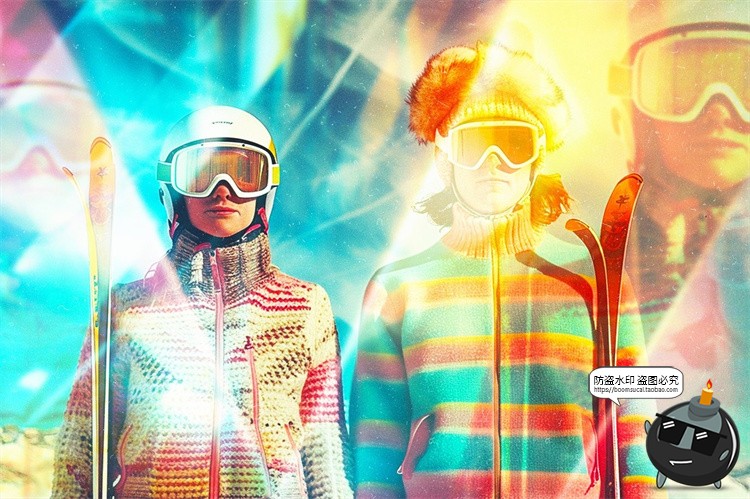 图片[6]-棱镜破碎玻璃折射虹光渐变照片图像特效智能贴图样机PSD模板素材-设计猿