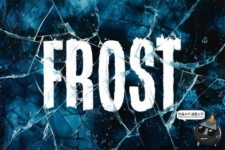图片[4]-磨砂玻璃冰冻冰层透明碎裂破碎文字母徽标效果特效样机模板PS素材-设计猿