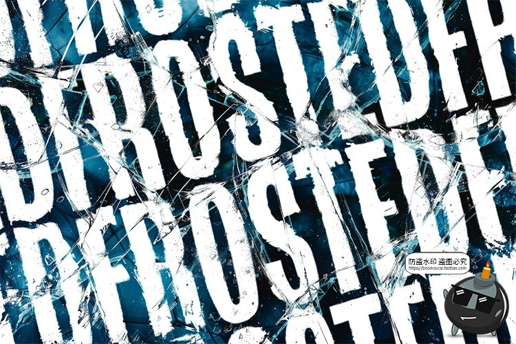 图片[6]-磨砂玻璃冰冻冰层透明碎裂破碎文字母徽标效果特效样机模板PS素材-设计猿