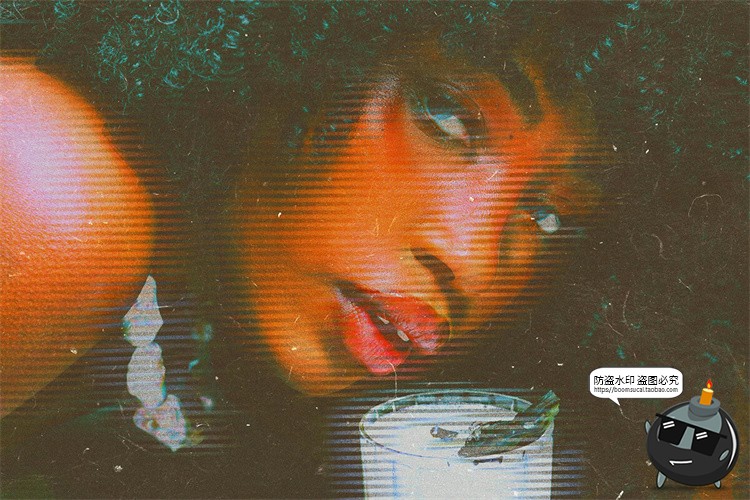 图片[5]-潮流复古酸性VHS影像故障褪色失真图像照片滤样机特效PSD模板素材-设计猿