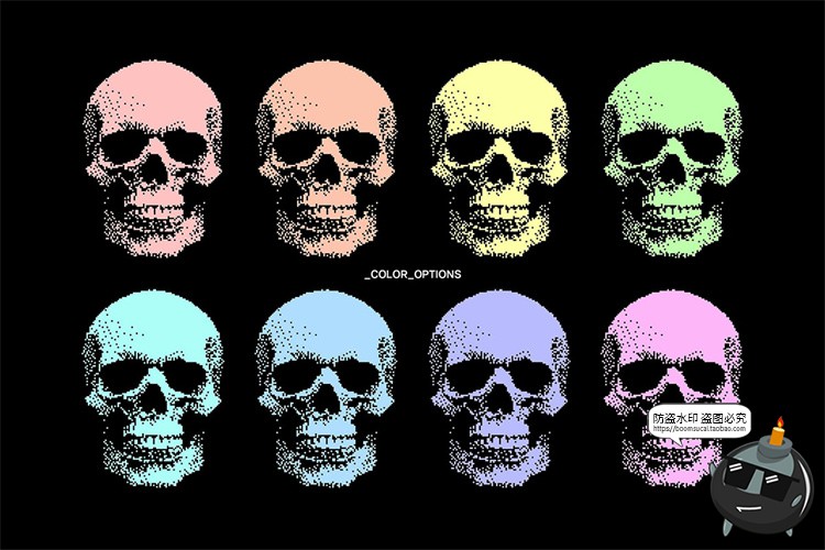 图片[5]-潮流复古点阵像素低保真马赛克抽象艺术图像滤镜样机PSD模板素材-设计猿