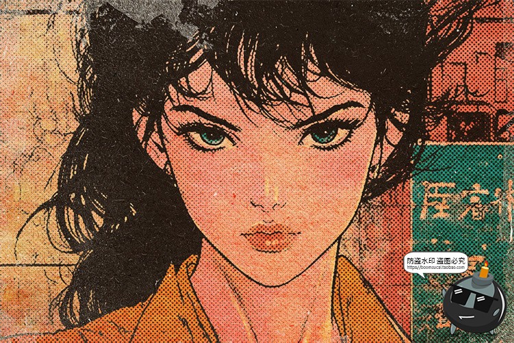 图片[4]-潮流复古怀旧手绘漫画半调做旧颗粒噪点插画滤镜样机特效PSD模板-设计猿