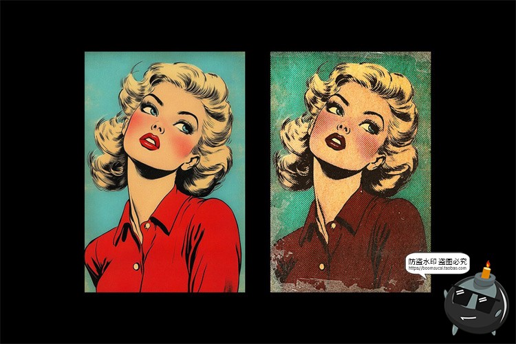 图片[5]-潮流复古怀旧手绘漫画半调做旧颗粒噪点插画滤镜样机特效PSD模板-设计猿