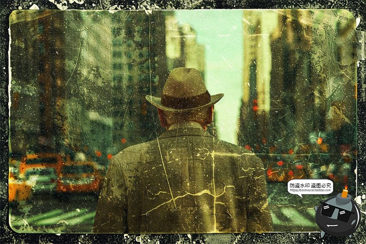 图片[4]-复古泛黄划痕褶皱老式照片怀旧效果后期特效滤镜样机PSD模板素材-设计猿