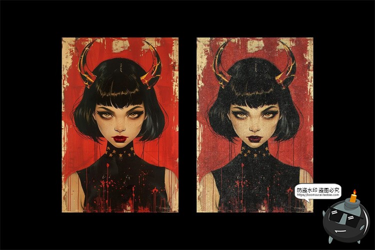 图片[2]-潮流复古怀旧磨损粗糙颗粒噪点漫画做旧丝网特效样机PSD模版素材-设计猿