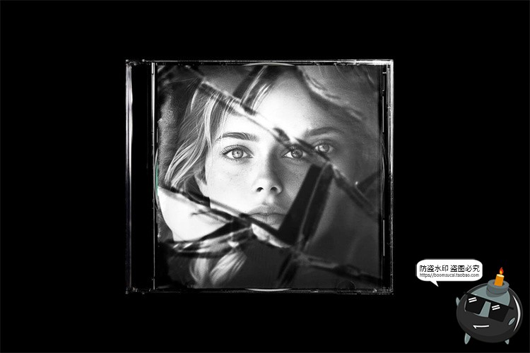 图片[9]-黑白单色透明碎玻璃折射破损裂痕碎片肌理图片特效样机PS模板素材-设计猿