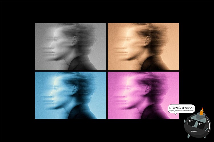 图片[5]-梦幻模糊故障残影失真照片图像特效智能滤镜样机PSD模板ps素材-设计猿