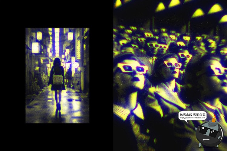 图片[7]-复古未来潮流科幻动感幻象错位失真故障风图像照片滤镜样机PS模板-设计猿