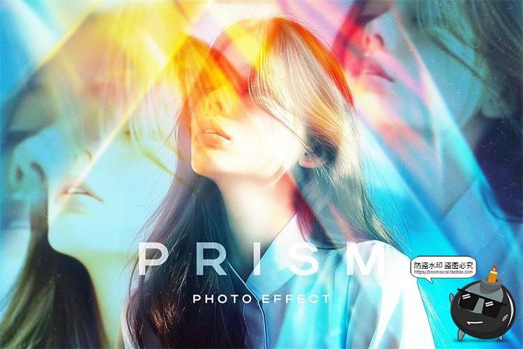 图片[1]-虹光折射棱镜漏光图像照片光效后期滤镜特效样机PSD模板PS素材-设计猿