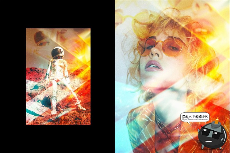 图片[3]-虹光折射棱镜漏光图像照片光效后期滤镜特效样机PSD模板PS素材-设计猿