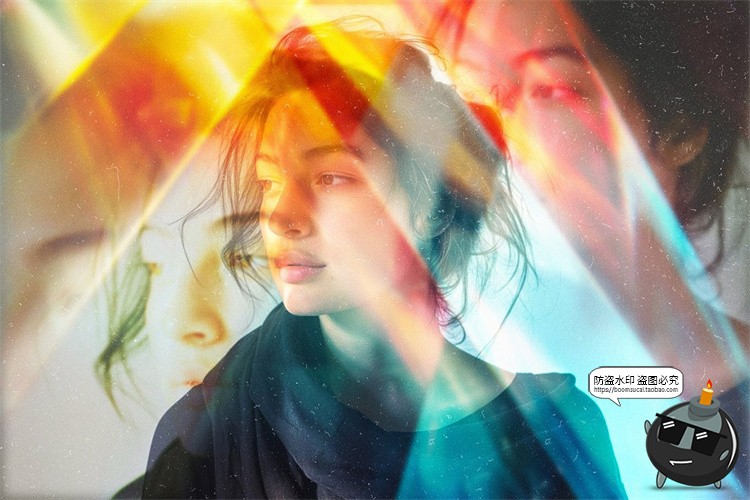 图片[4]-虹光折射棱镜漏光图像照片光效后期滤镜特效样机PSD模板PS素材-设计猿