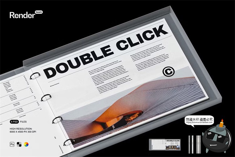 图片[1]-活页书籍资料夹文件夹办公文具封面包装展示效果样机PSD模板素材-设计猿