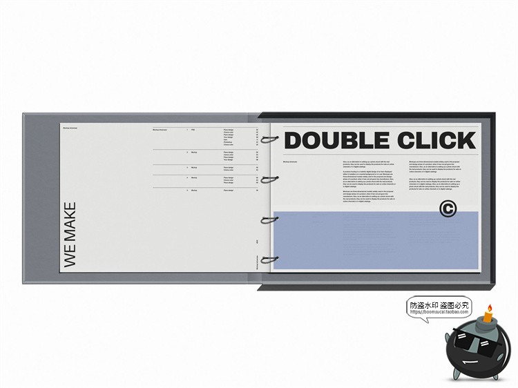 图片[3]-活页书籍资料夹文件夹办公文具封面包装展示效果样机PSD模板素材-设计猿