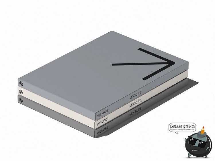 图片[5]-活页书籍资料夹文件夹办公文具封面包装展示效果样机PSD模板素材-设计猿