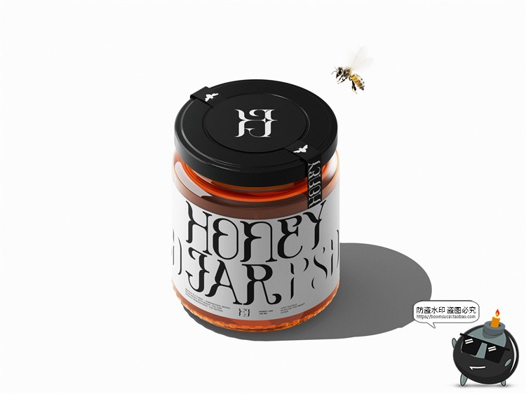 图片[6]-玻璃罐蜂蜜果酱密封分装瓶产品包装效果图展示样机PSD模板ps素材-设计猿
