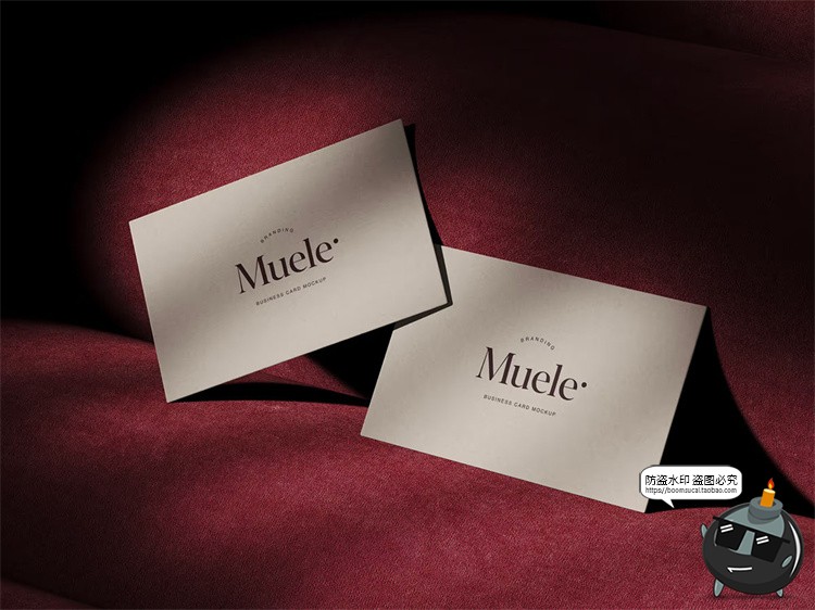 图片[1]-复古优雅光影名片信封信纸画册封面效果图展示PSD模板样机ps素材-设计猿