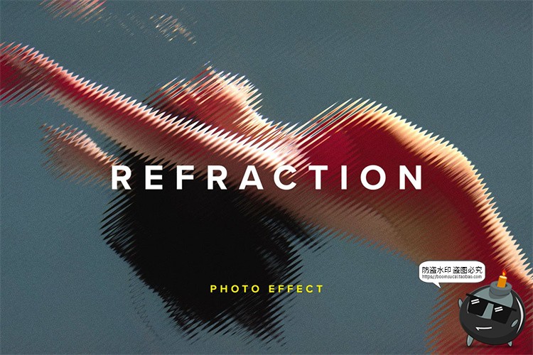 图片[1]-玻璃投影折射扭曲失真照片图像后期合成滤镜特效样机PSD模板素材-设计猿