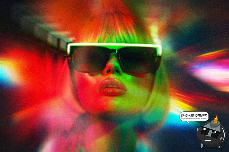 图片[5]-彩虹棱镜叠影重影折射光泄露照片图像滤镜特效样机PSD模板ps素材-设计猿