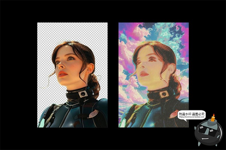 图片[3]-复古蒸汽波迷幻全息故障影像拼贴照片图像滤镜特效样机PS模板素材-设计猿