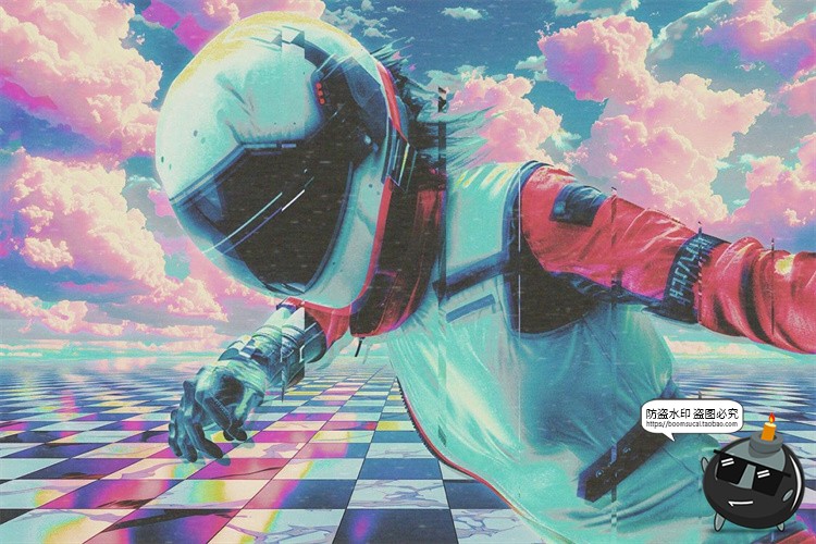 图片[5]-复古蒸汽波迷幻全息故障影像拼贴照片图像滤镜特效样机PS模板素材-设计猿