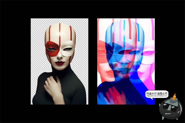 图片[5]-三重叠影曝光照片故障图像效果后期合成滤镜特效样机PSD模板素材-设计猿