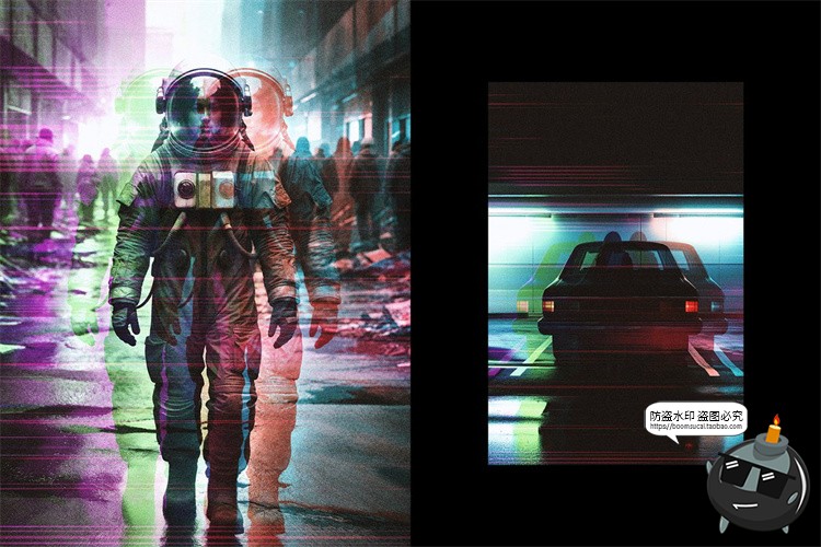 图片[2]-照片图像立体叠影故障模糊迷幻滤镜特效后期样机PSD模板PS素材-设计猿