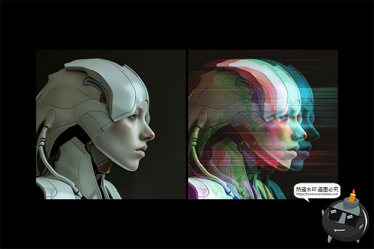 图片[6]-照片图像立体叠影故障模糊迷幻滤镜特效后期样机PSD模板PS素材-设计猿