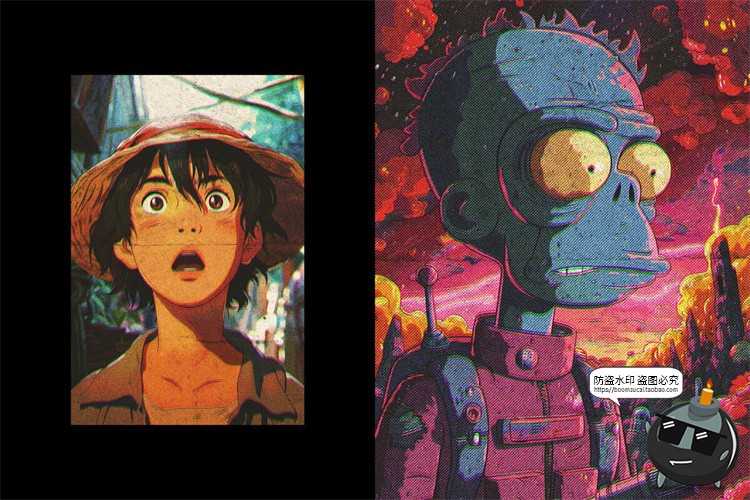 图片[3]-漫画半色调复古未来主义照片图像效果滤镜特效样机PSD模板PS素材-设计猿