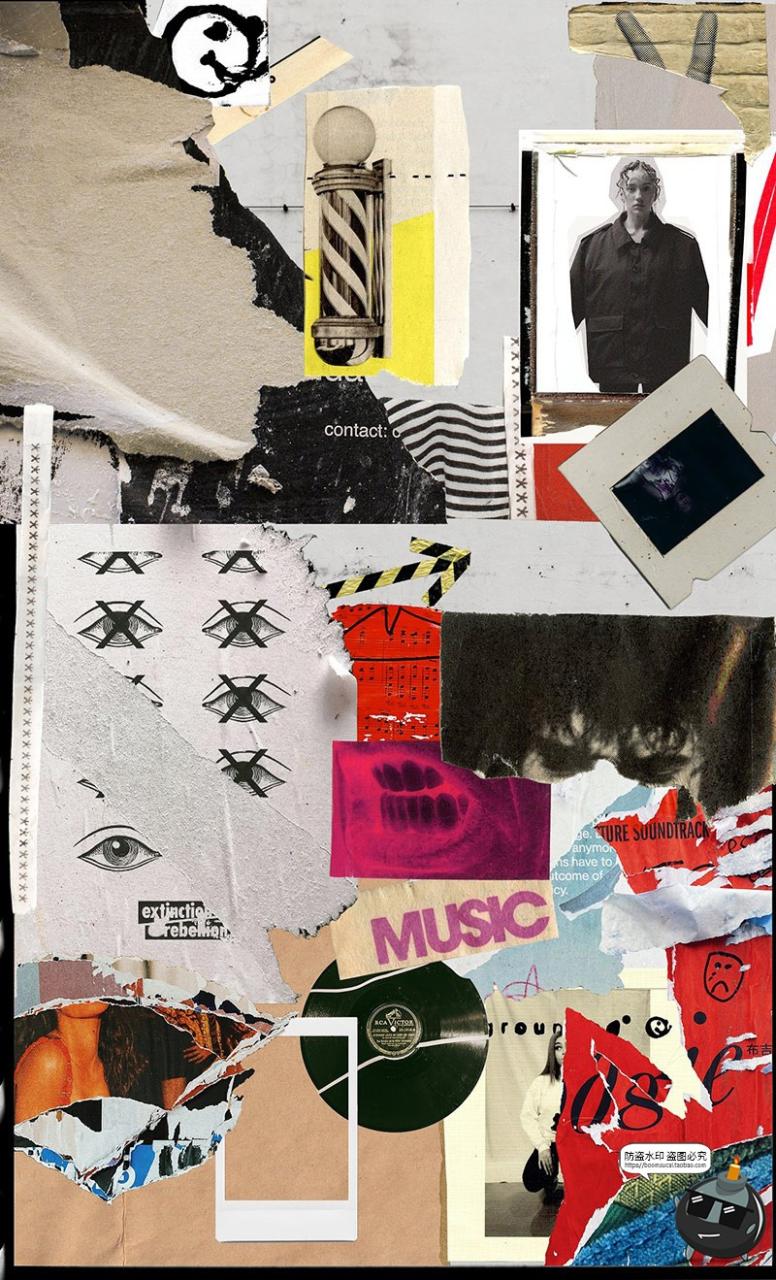 复古情绪相框纸张纹理贴纸拼接拼贴艺术剪贴画PNG免抠图片素材-设计猿