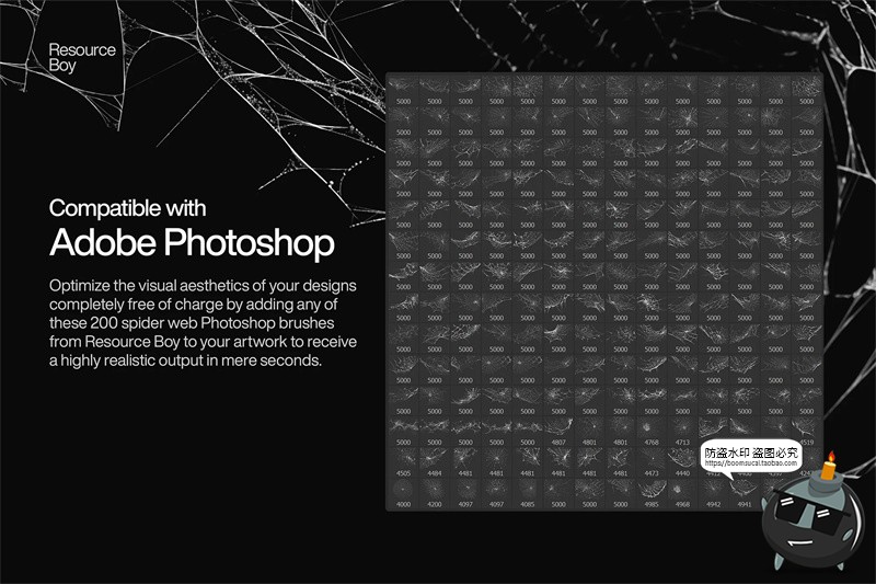 图片[2]-200款蜘蛛网万圣节鬼屋恐怖诡异场景cos后期合成修图PS笔刷素材-设计猿