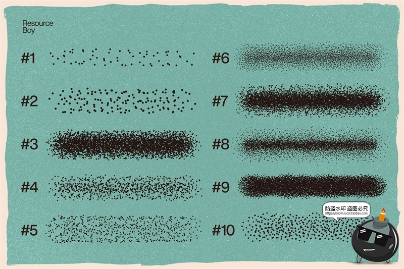 图片[2]-100款噪点粒子点画颗粒喷涂半色调漫画效果abr格式ps笔刷画笔素材-设计猿