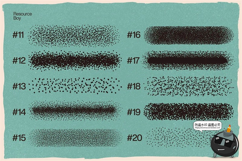 图片[3]-100款噪点粒子点画颗粒喷涂半色调漫画效果abr格式ps笔刷画笔素材-设计猿