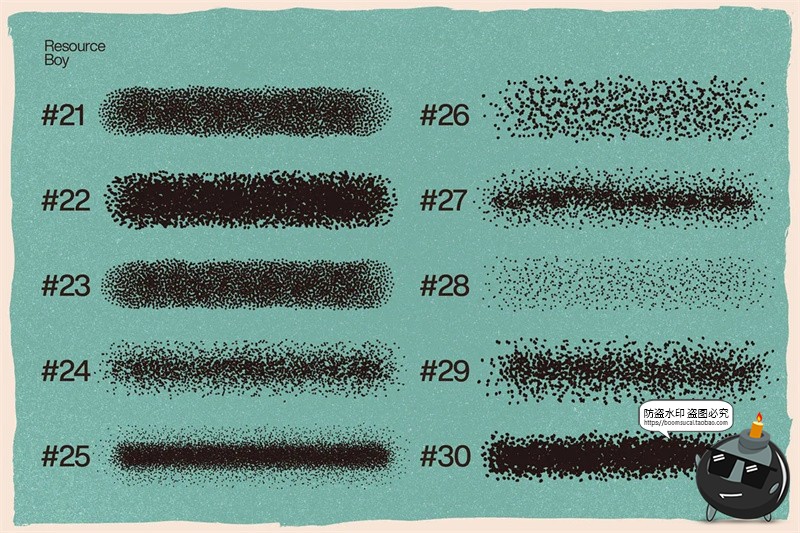 图片[4]-100款噪点粒子点画颗粒喷涂半色调漫画效果abr格式ps笔刷画笔素材-设计猿