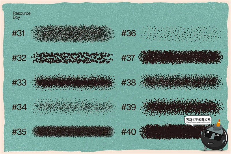 图片[5]-100款噪点粒子点画颗粒喷涂半色调漫画效果abr格式ps笔刷画笔素材-设计猿