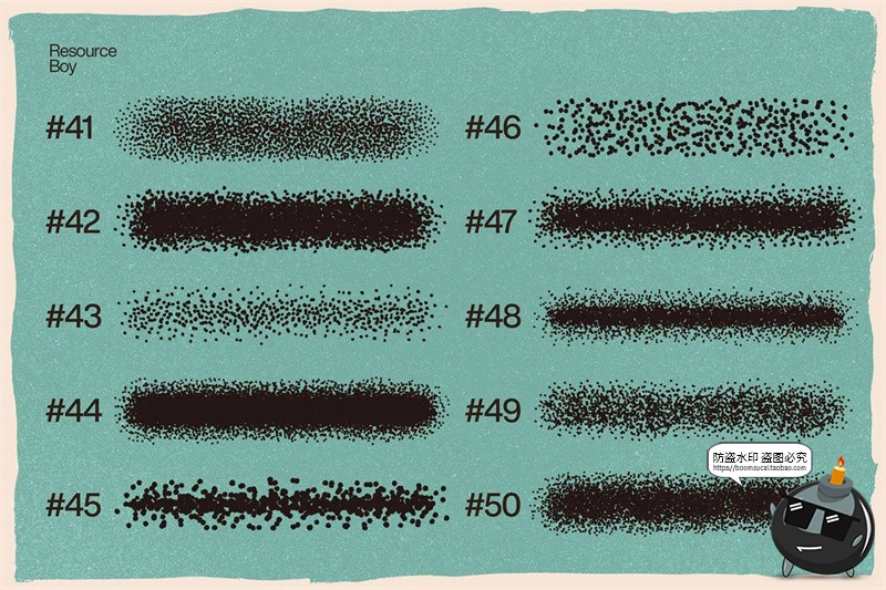 图片[6]-100款噪点粒子点画颗粒喷涂半色调漫画效果abr格式ps笔刷画笔素材-设计猿