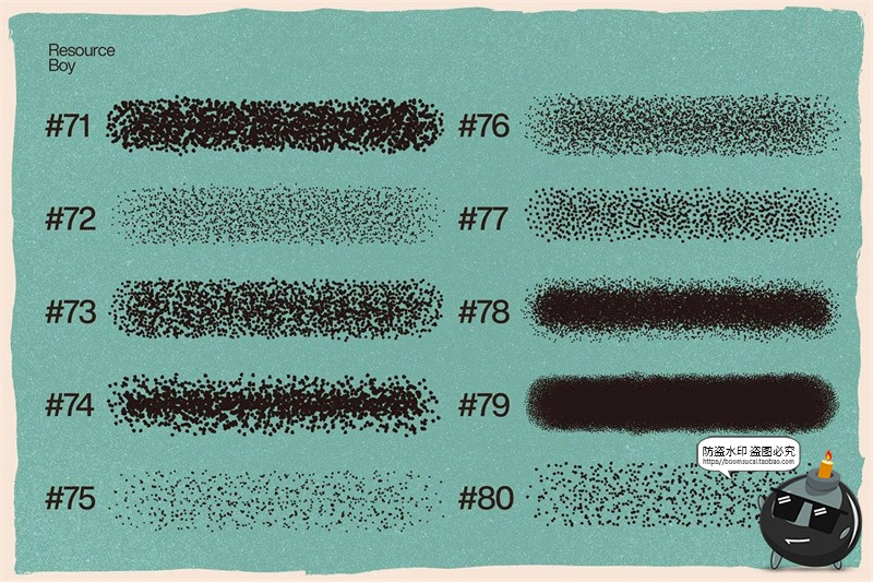 图片[9]-100款噪点粒子点画颗粒喷涂半色调漫画效果abr格式ps笔刷画笔素材-设计猿