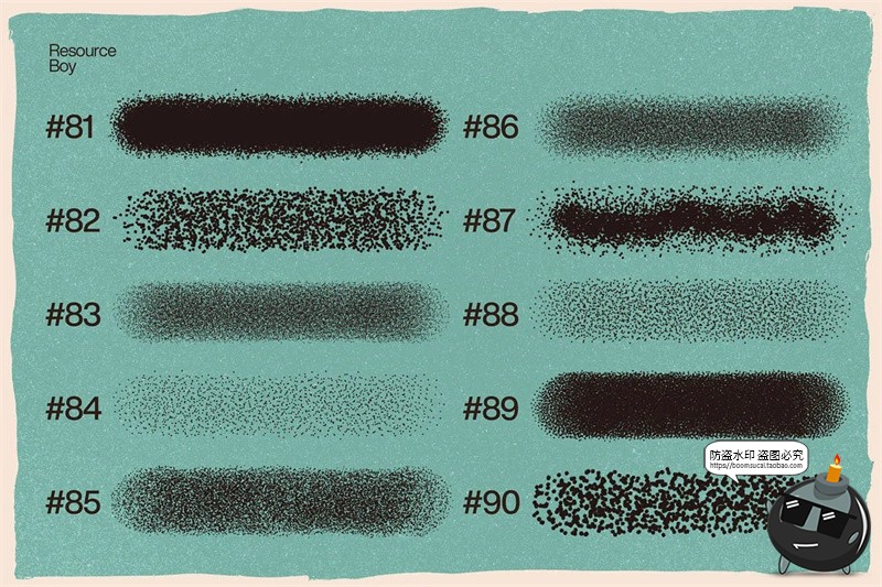 图片[10]-100款噪点粒子点画颗粒喷涂半色调漫画效果abr格式ps笔刷画笔素材-设计猿