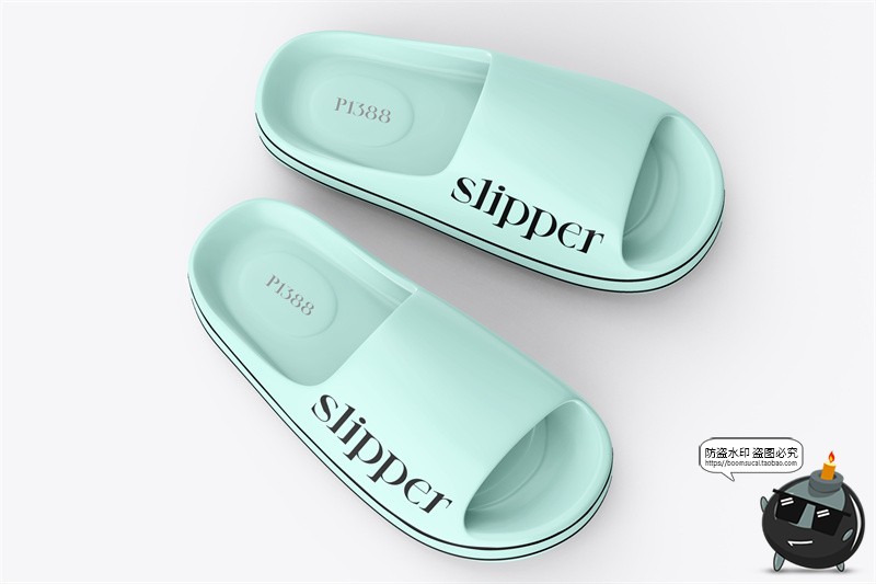 图片[4]-沙滩橡胶拖鞋凉鞋居家拖鞋品牌logo标识智能贴图样机PSD模板素材-设计猿
