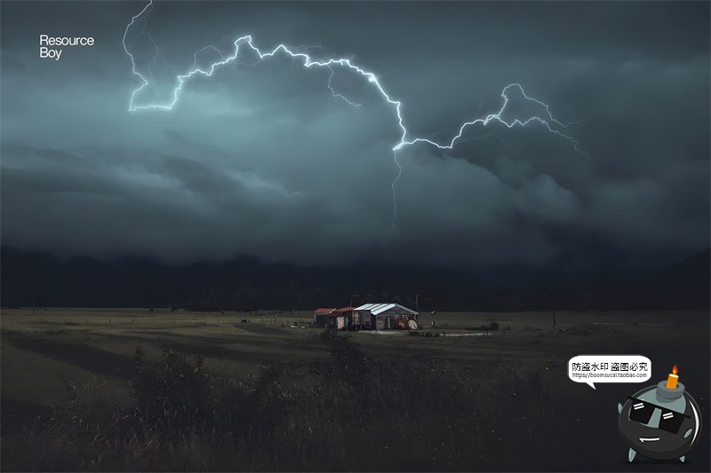 图片[3]-100款闪电雷电雨天下雨雷暴后期合成末日场景cos修图PS笔刷素材-设计猿