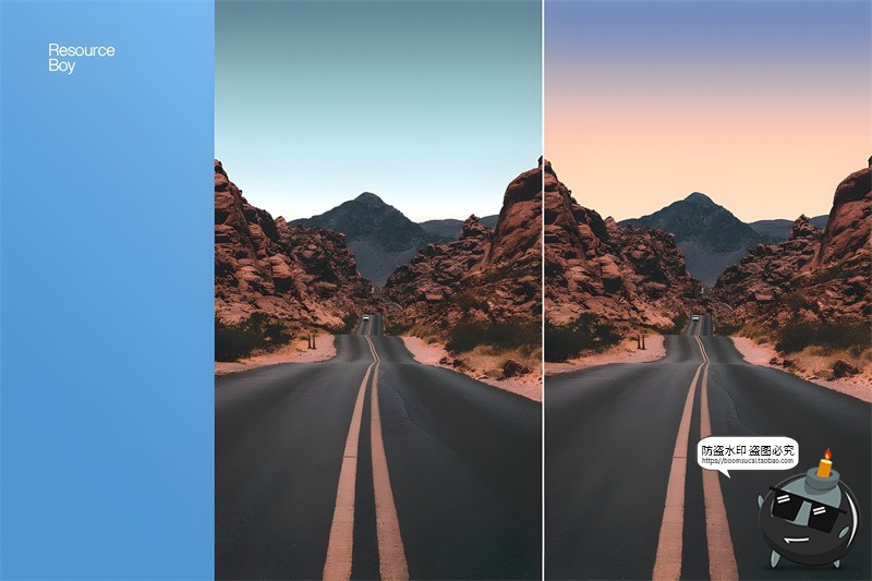 200款天空渐变黄昏落日除夕阳白天晚上后期PS调色板grd格式素材-设计猿