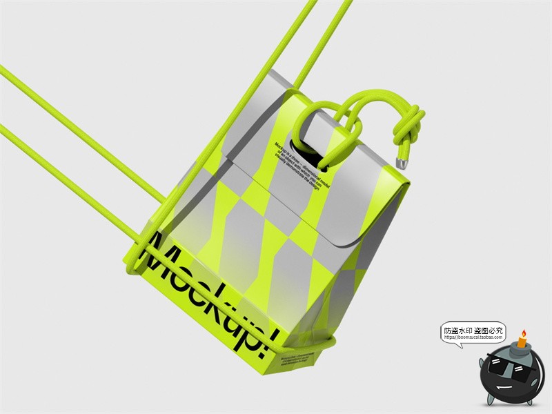 图片[1]-潮流潮牌极简纸袋包装袋手提袋礼品袋展示贴图样机PSD模板ps素材-设计猿