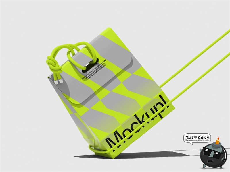 图片[2]-潮流潮牌极简纸袋包装袋手提袋礼品袋展示贴图样机PSD模板ps素材-设计猿