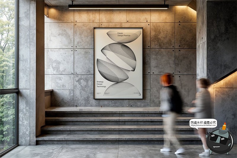 图片[2]-工业风地铁站通道过道隧道广告海报导视牌展示效果图PSD样机素材-设计猿