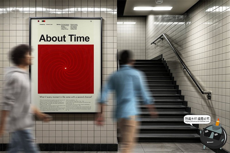 图片[5]-工业风地铁站通道过道隧道广告海报导视牌展示效果图PSD样机素材-设计猿