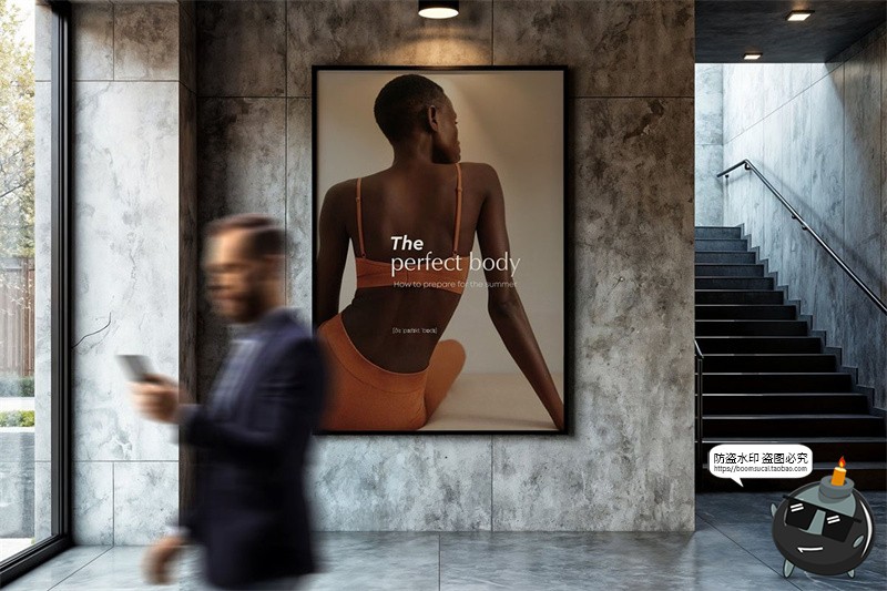 图片[7]-工业风地铁站通道过道隧道广告海报导视牌展示效果图PSD样机素材-设计猿