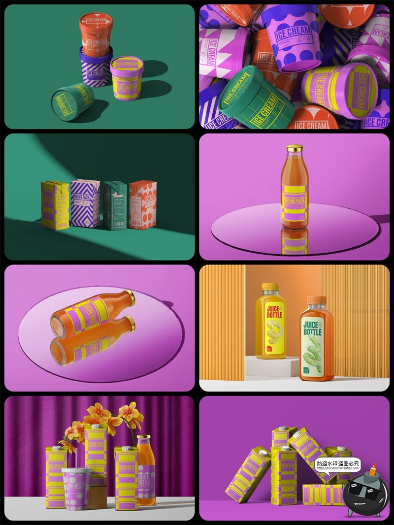 图片[3]-听装饮料果汁罐头食品酸奶雪糕纸盒潮牌零食包装样机PSD模板素材-设计猿