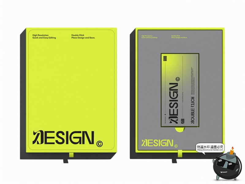 图片[3]-精装书籍礼盒画册邀请函请柬贺卡名片包装品牌VI应用样机PSD素材-设计猿