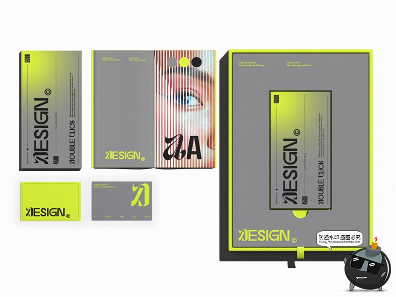 图片[4]-精装书籍礼盒画册邀请函请柬贺卡名片包装品牌VI应用样机PSD素材-设计猿