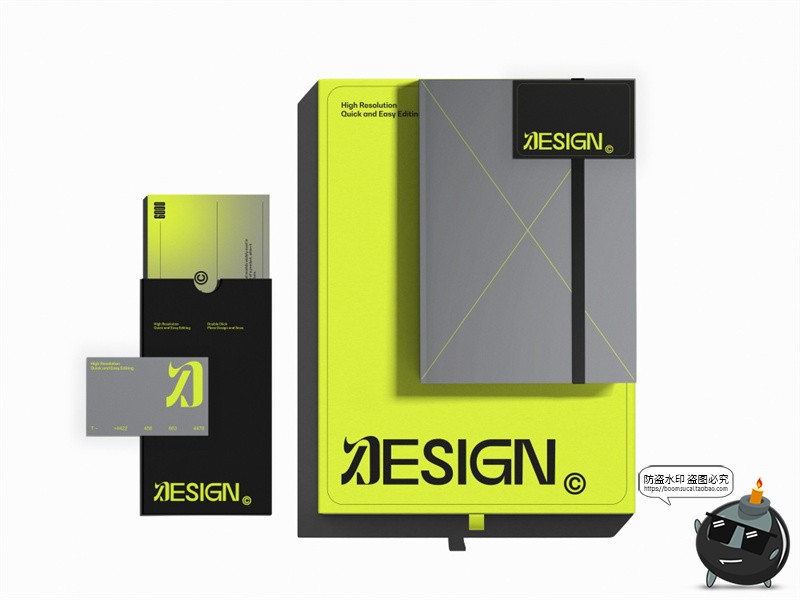 图片[6]-精装书籍礼盒画册邀请函请柬贺卡名片包装品牌VI应用样机PSD素材-设计猿