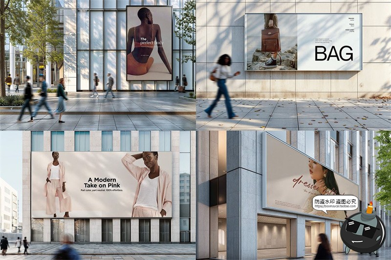 图片[3]-户外街拍街头广告牌灯箱海报招贴导视效果图展示样机PSD模板素材-设计猿